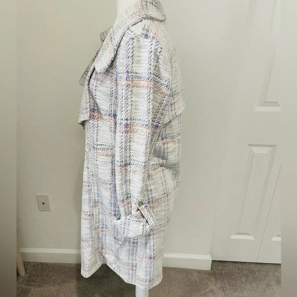 New Anthropologie Dolan Long Plaid Sweater Coat Size S - Picture 5 of 9